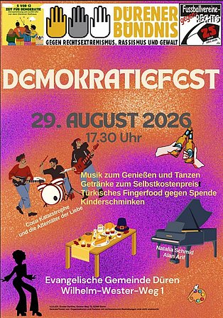 Einladung zum Demokratiefest des Dürener Bündnisses gegen Rechts