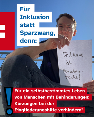Schriftzug mit Forderung